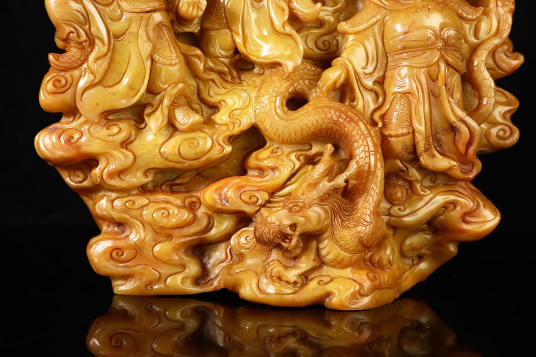 A beautiful Shoushan stone figure ornament - 5