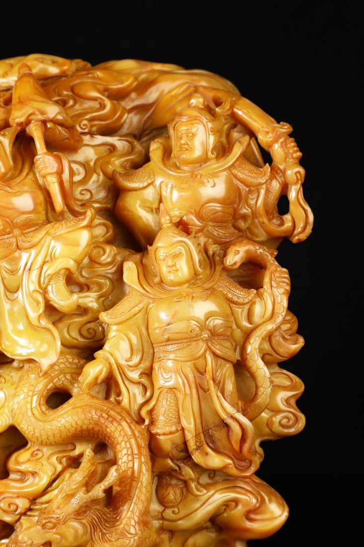 A beautiful Shoushan stone figure ornament - 7