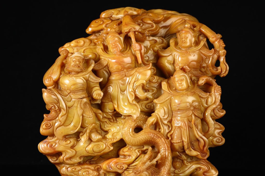 A beautiful Shoushan stone figure ornament - 8