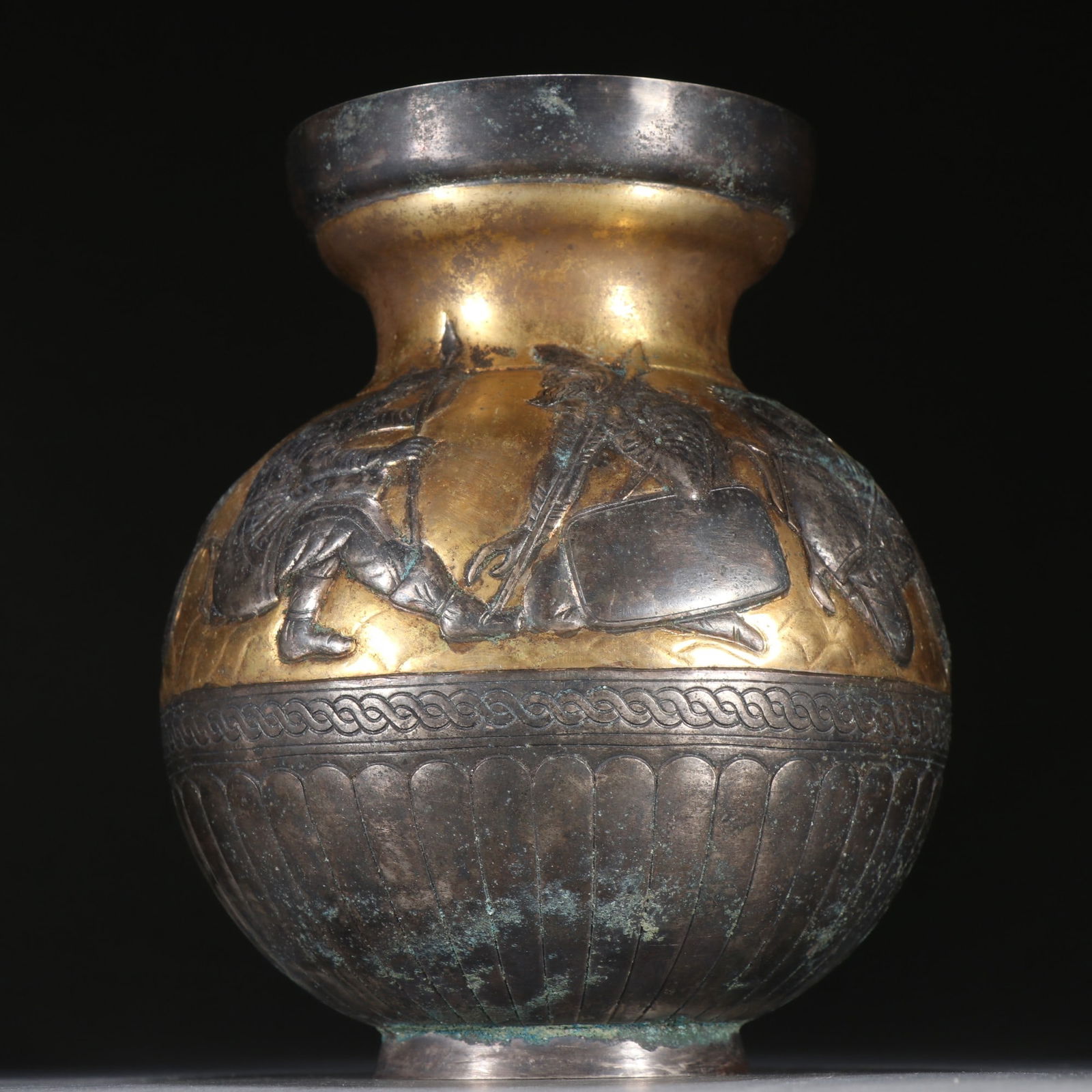 A beautiful silver-gilt embossed character story bottle (1 of 4)