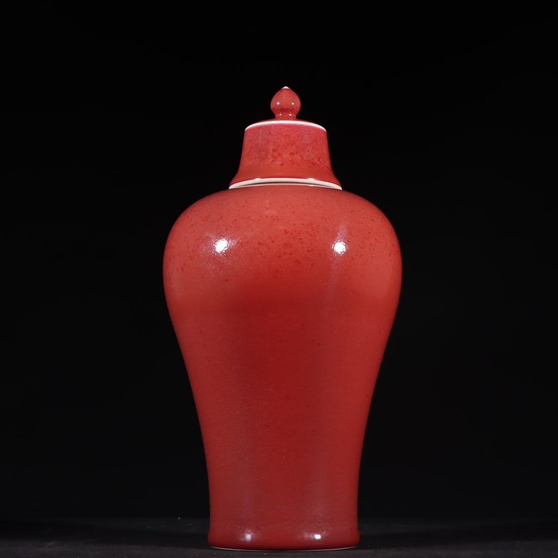 A cowpea red plum bottle made in the Qianlong period of the Qing Dynasty (1 of 9)