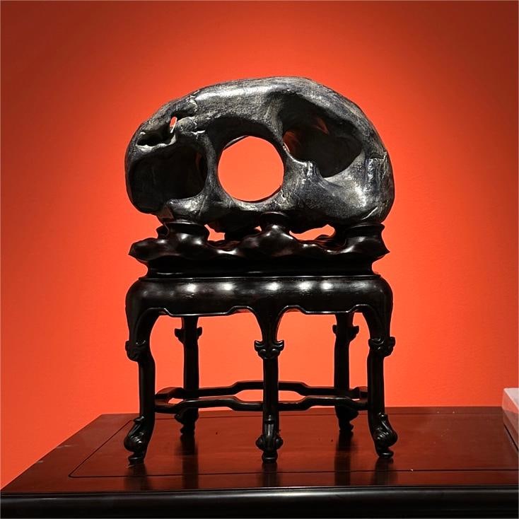 A piece of exquisite Taihu Lake Stone Cave Realm: Exquisite Taihu Lake Stone Cave Realm Size:H:42cmW:30cmT:16cm (The Dimensions Of All Batches Are Manually Measured.If You Need More Detailed Information, Please Contact Our Customer Service Before Bid