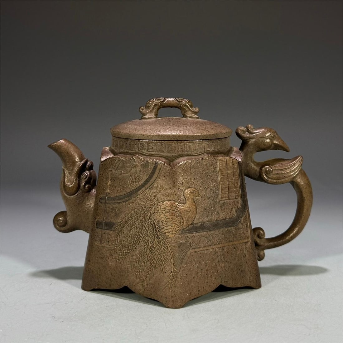 A beautifully painted six-sided dragon and phoenix auspicious pot (1 of 9)