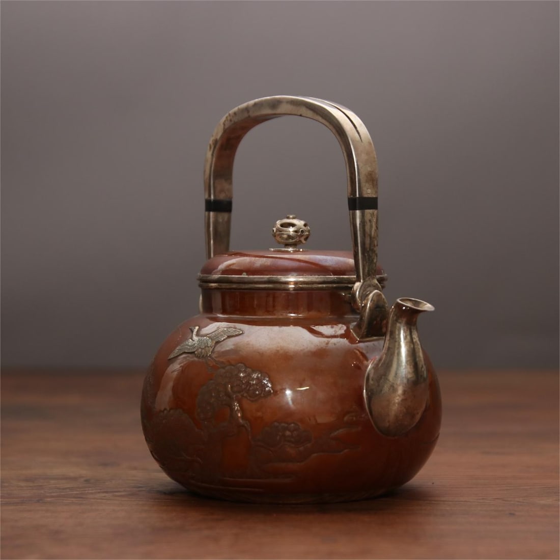 A fine Japanese silver pot copper-clad silver kettle (1 of 8)