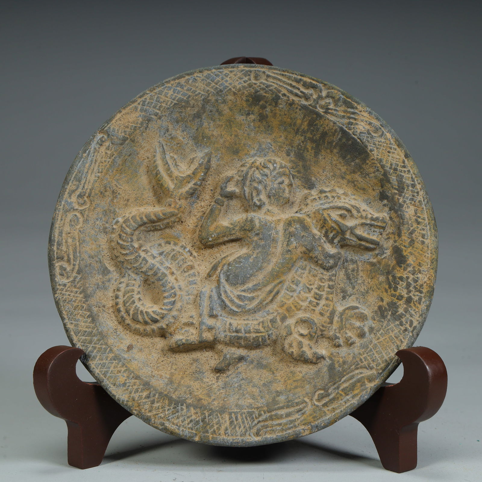 A Kucha Buddhist molded clay plate (1 of 9)
