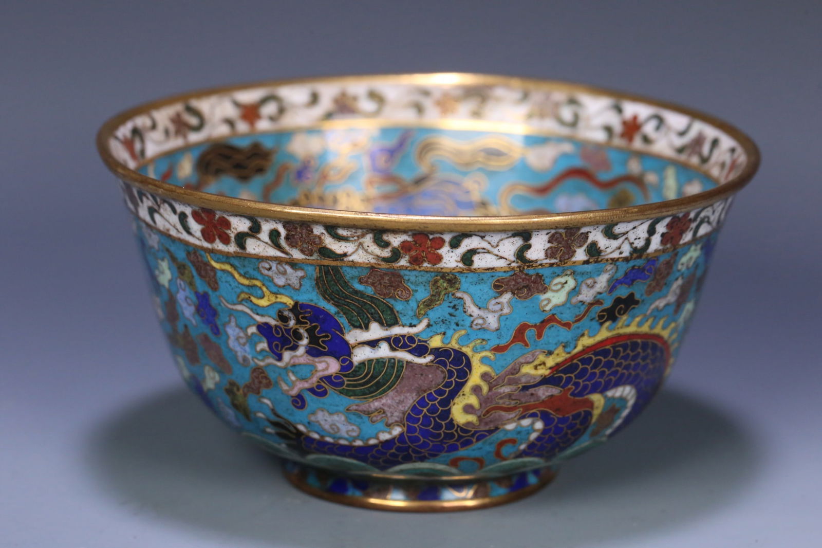 A fine cloisonn é dragon pattern bowl - 2