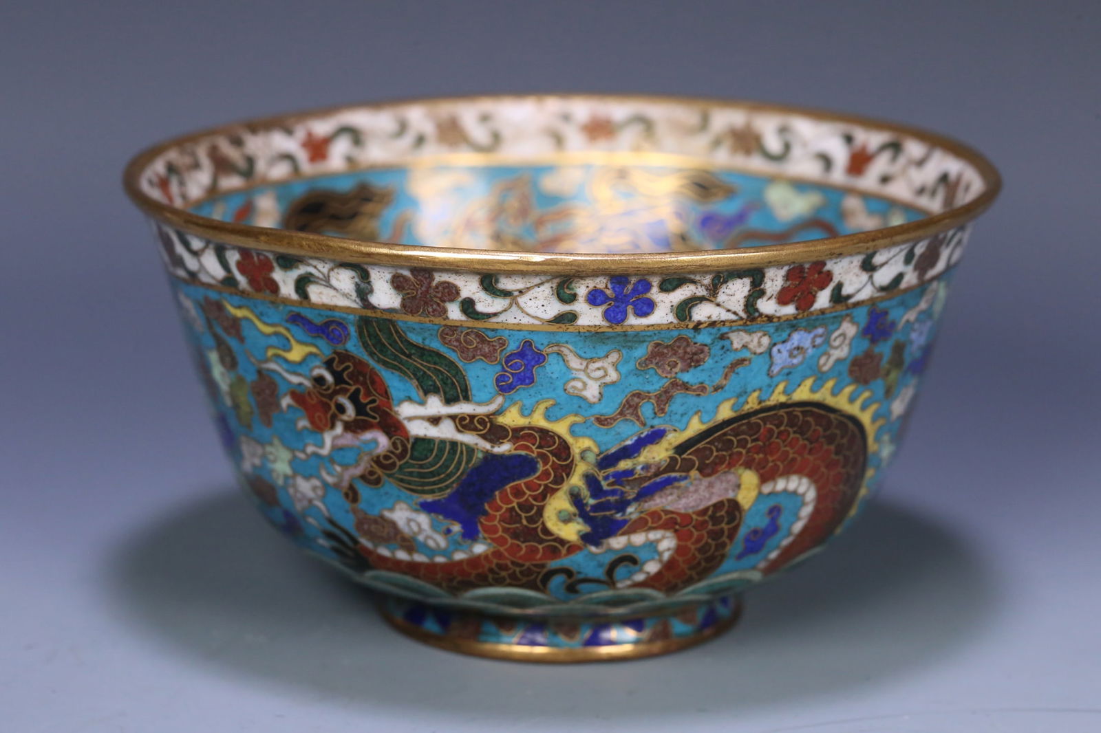 A fine cloisonn é dragon pattern bowl - 3