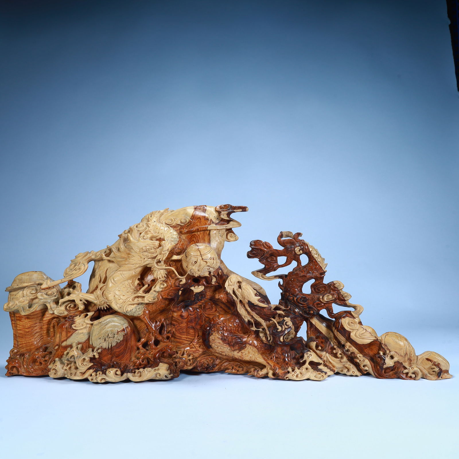 A rosewood carving double dragon bead ornament (1 of 16)