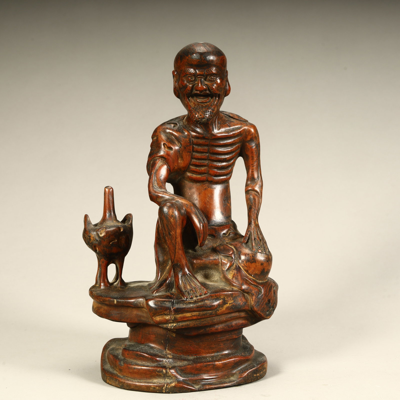 A Qing Dynasty boxwood carving skinny Arhat ornament (1 of 11)