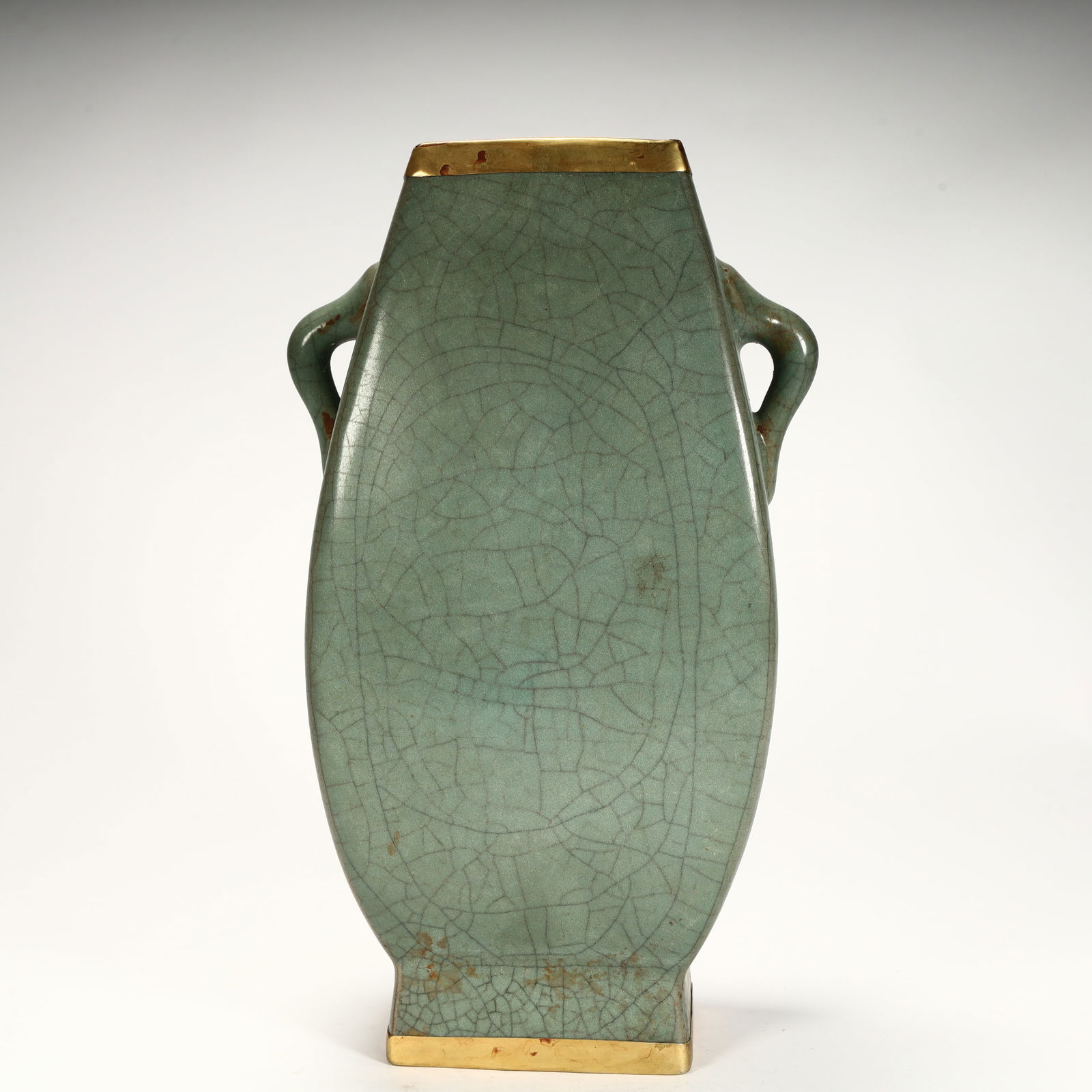 A Ge kiln open gilt amphora square bottle (1 of 9)