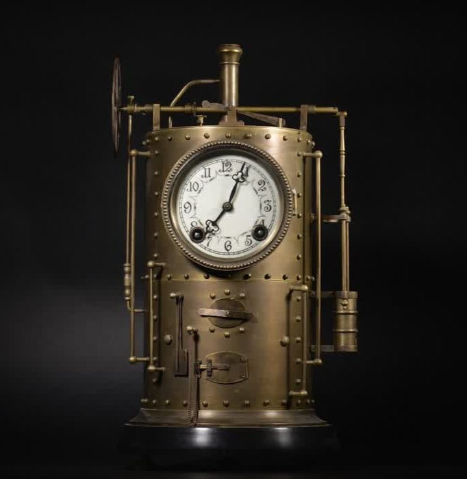 A piece of 19th century French brass Industrial Revolution steam turbine clock (1 of 9)