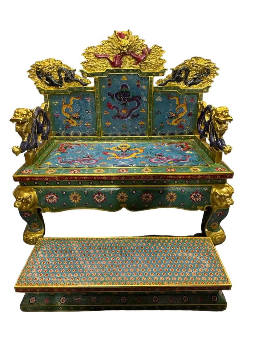 A piece cloisonné cloisonné Kowloon throne (1 of 9)