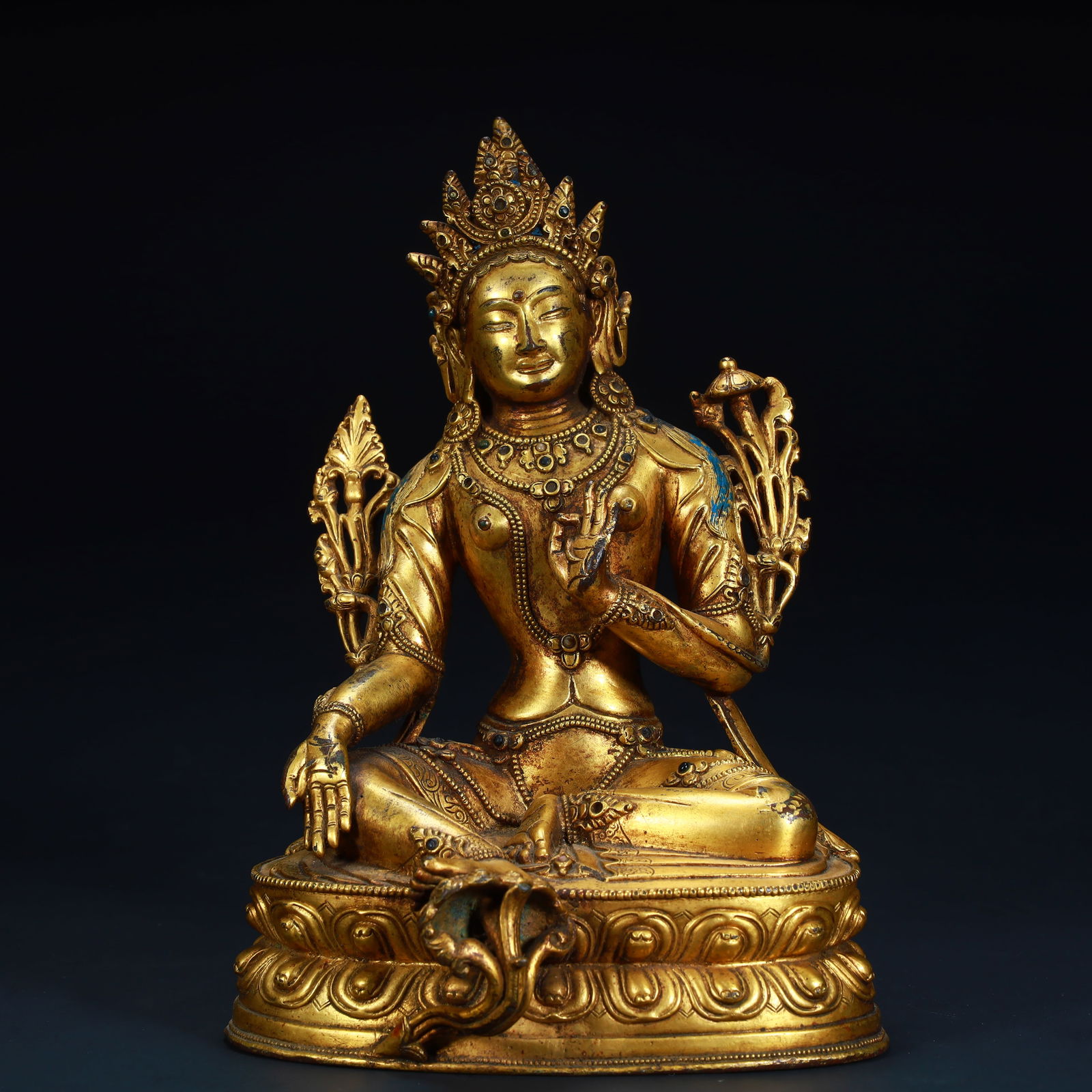 A 15th-century bronze gilt statue of Manjushri Bodhisattva (1 of 12)