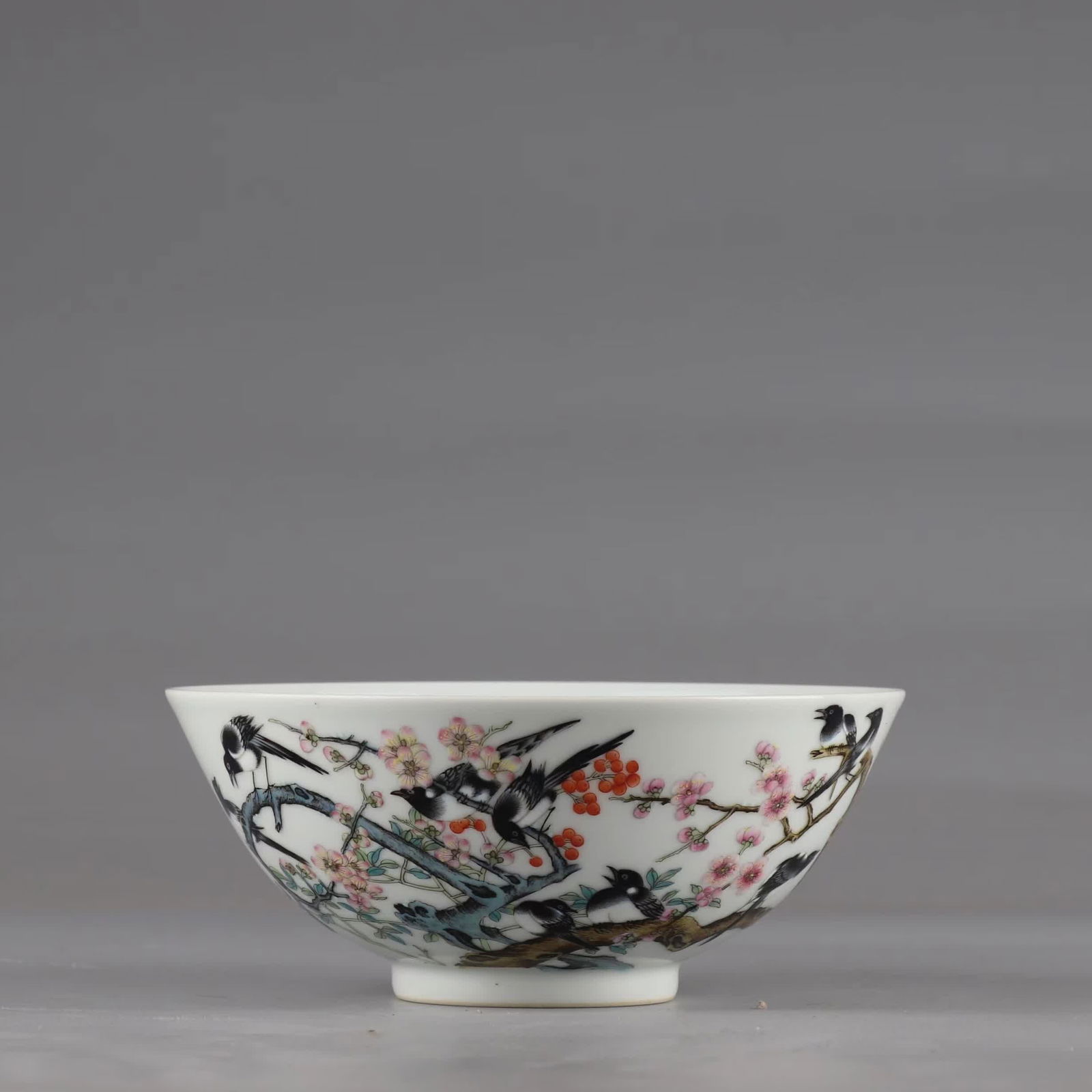 A Qing Yongzheng pastel magpie plum bowl (1 of 9)