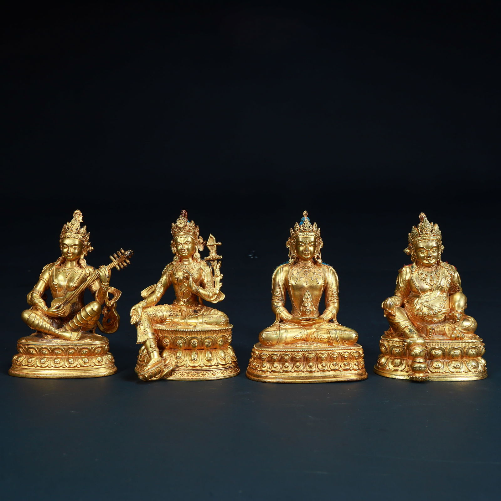 A group of Tibetan Buddhist gilded statues in the Qing Dynasty (1 of 20)