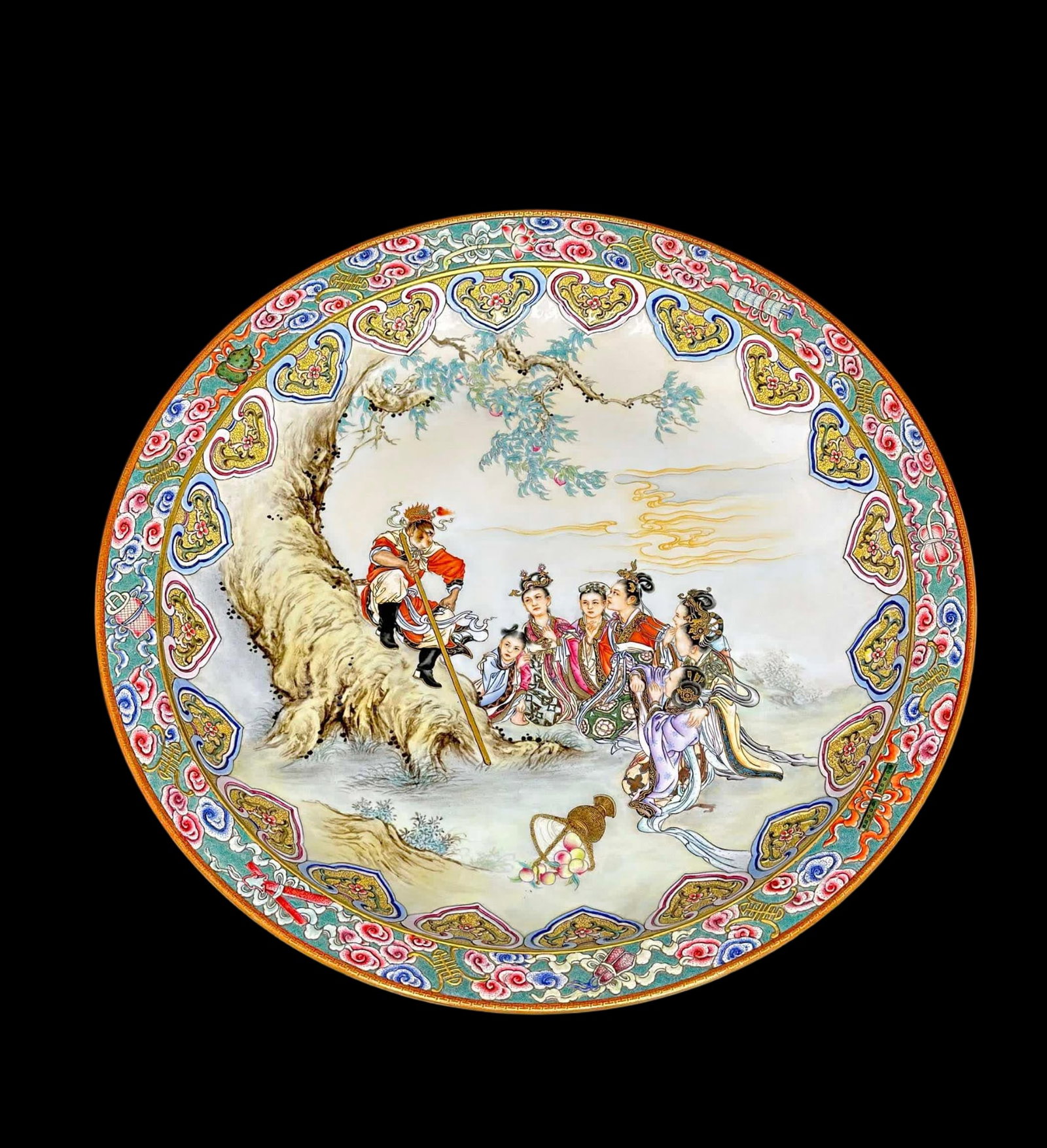 A piece of the Qianlong era of the Qing Dynasty green space phoenix grass auspicious cloud eight (1 of 9)