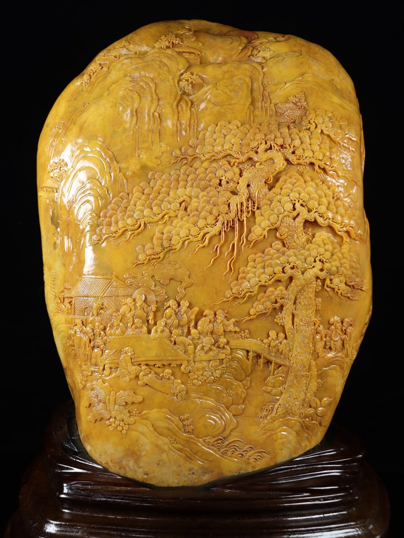 An Exquisite Tianhuang Stone Landscape and Figure Pattern Ornament - 11