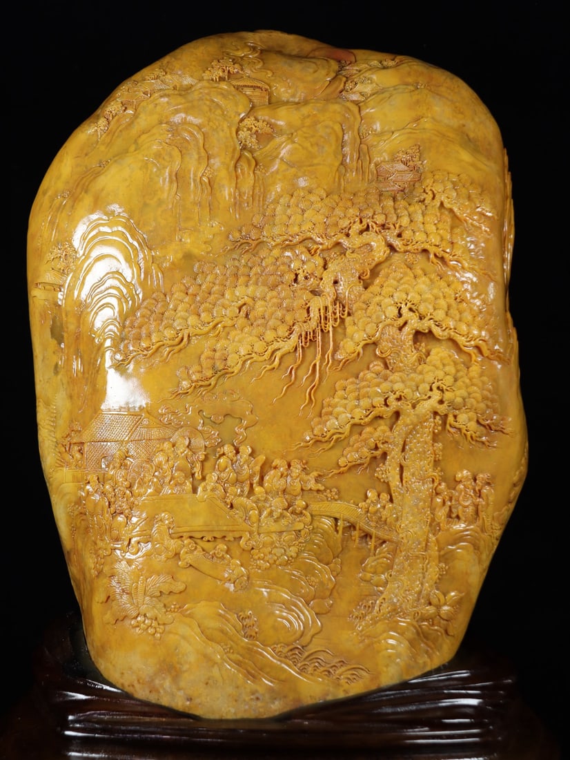 An Exquisite Tianhuang Stone Landscape and Figure Pattern Ornament - 2