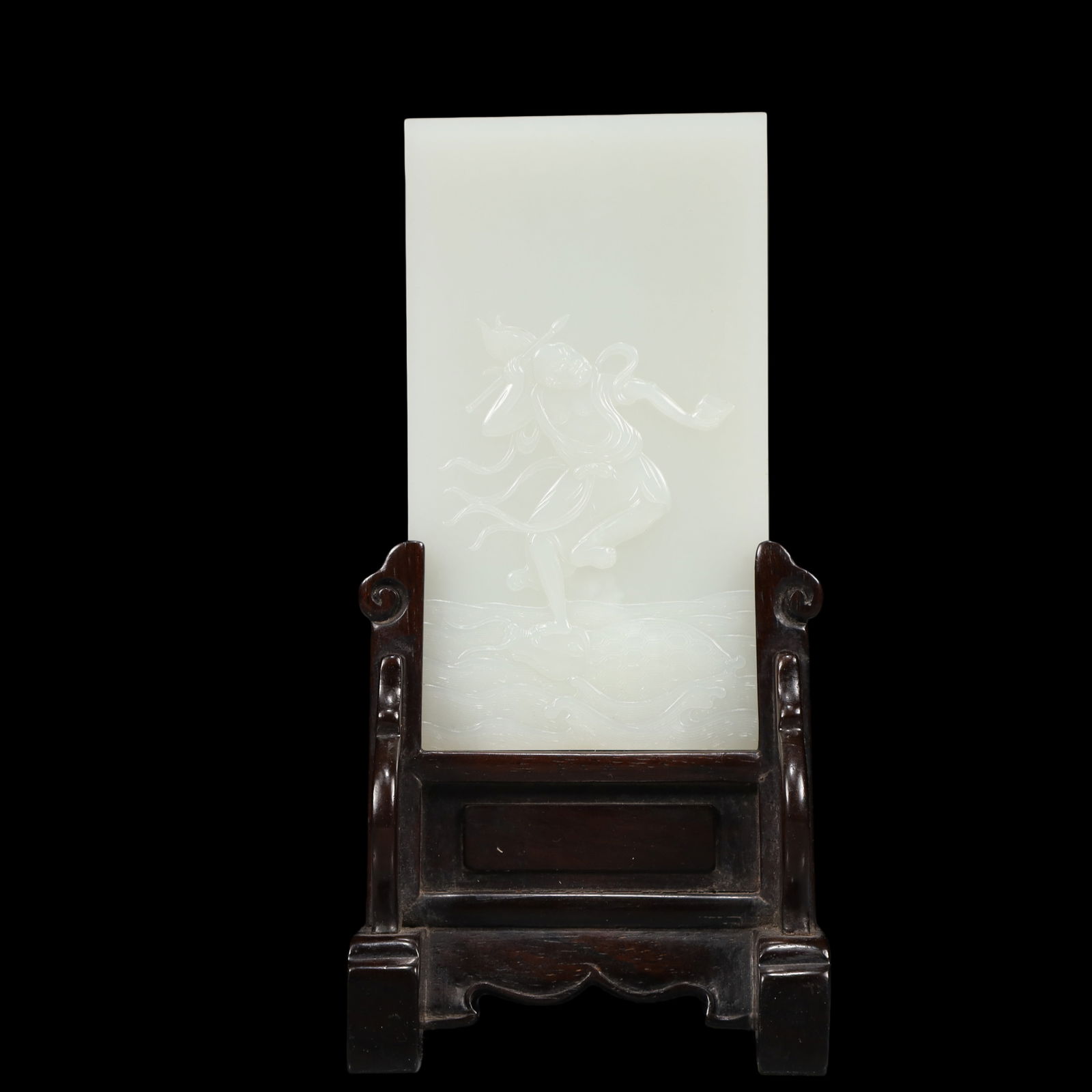A Exquisite White Jade Figures Pattern Screen Ornament: A Exquisite White Jade Figures Pattern Screen Ornament Qing Dynasty, China Size:7cmx12cm Weight:300g (The Dimensions Of All Batches Are Manually Measured.If You Need More Detailed Information, Please