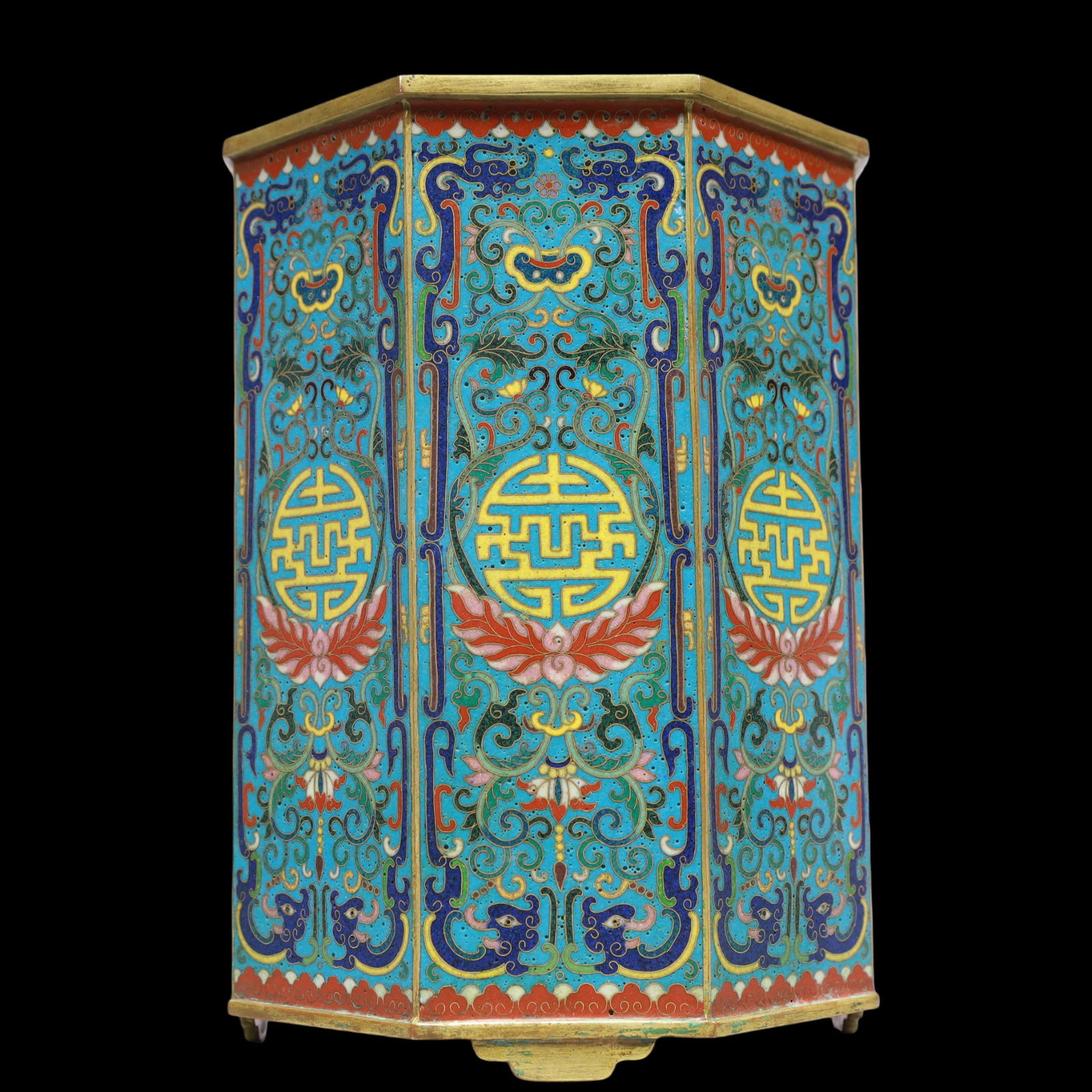 A Exquisite Cloisonne Lotus Pattern Brush Pot (1 of 7)