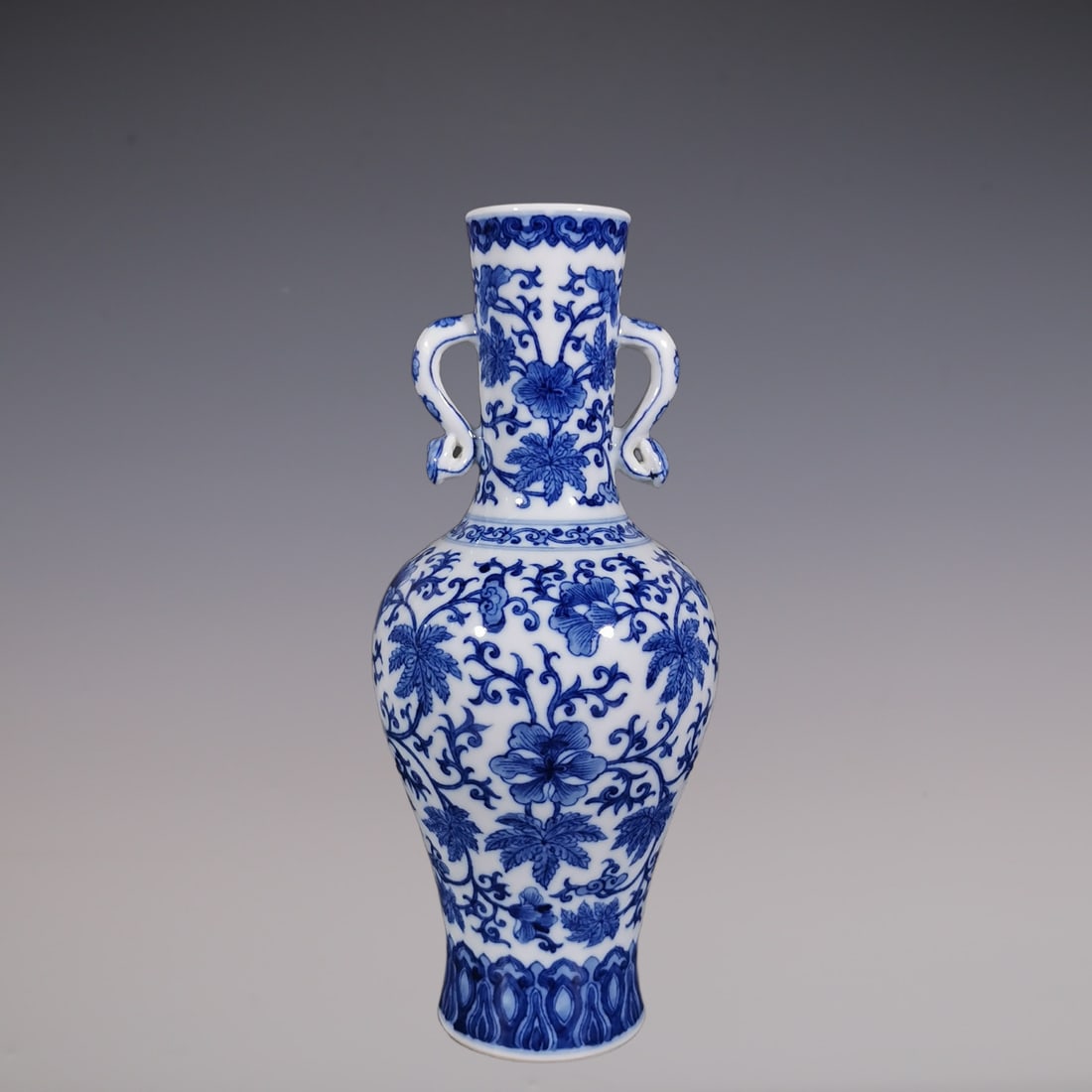 An Exquisite Blue and White Lotus Pattern Flower Pattern Double-Ears Vase (1 of 9)