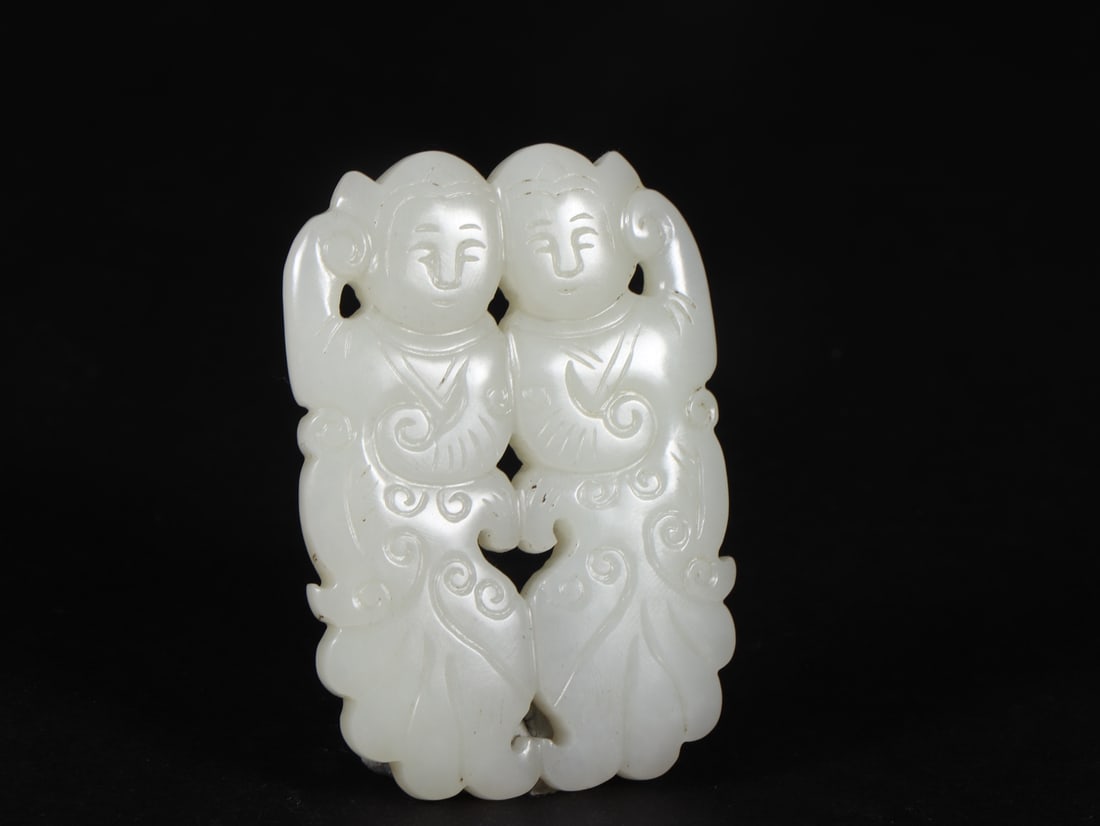 An Exquisite White Jade Figure Pattern Ornament (1 of 9)