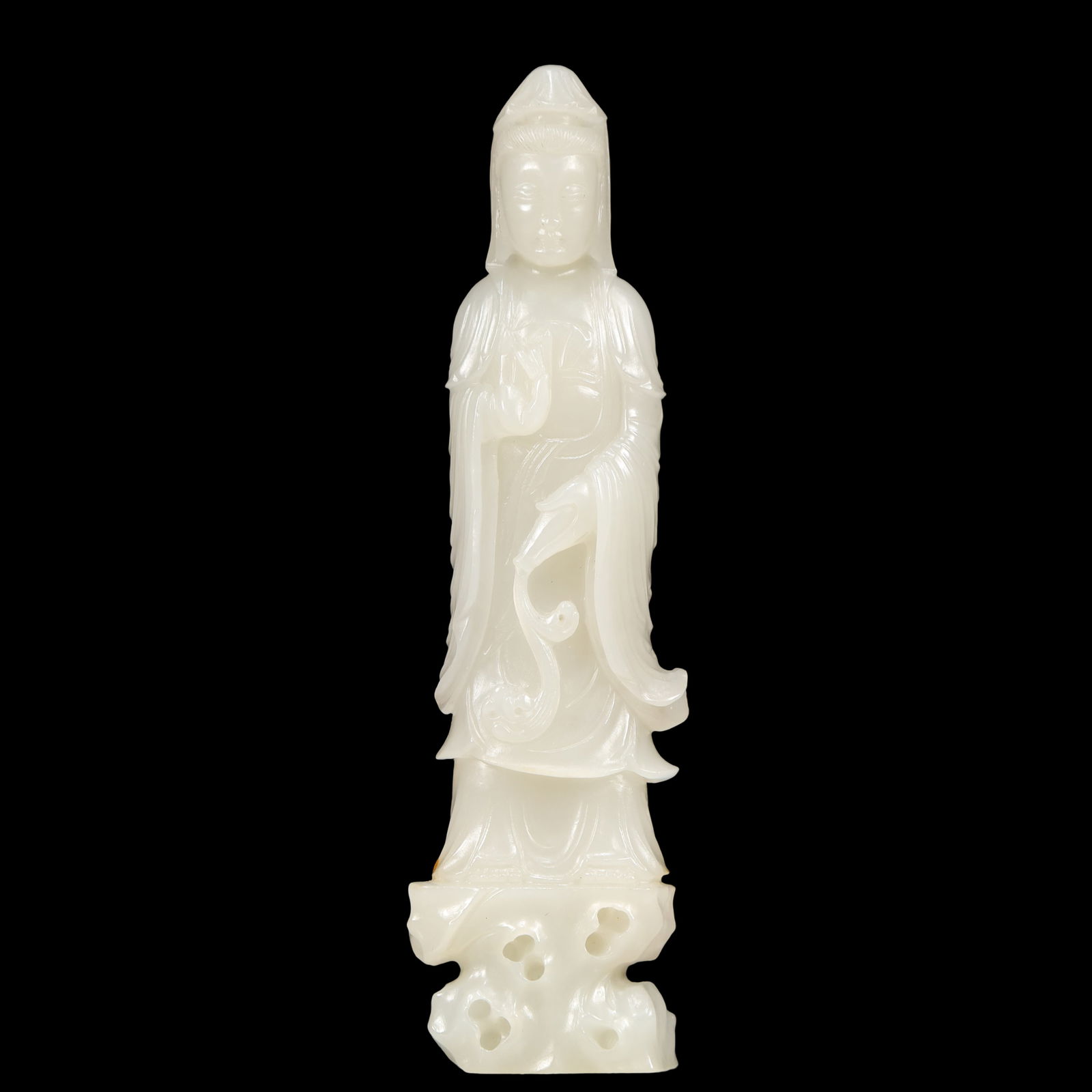 A Exquisite White Jade Statue of Avalokitesvara (1 of 7)
