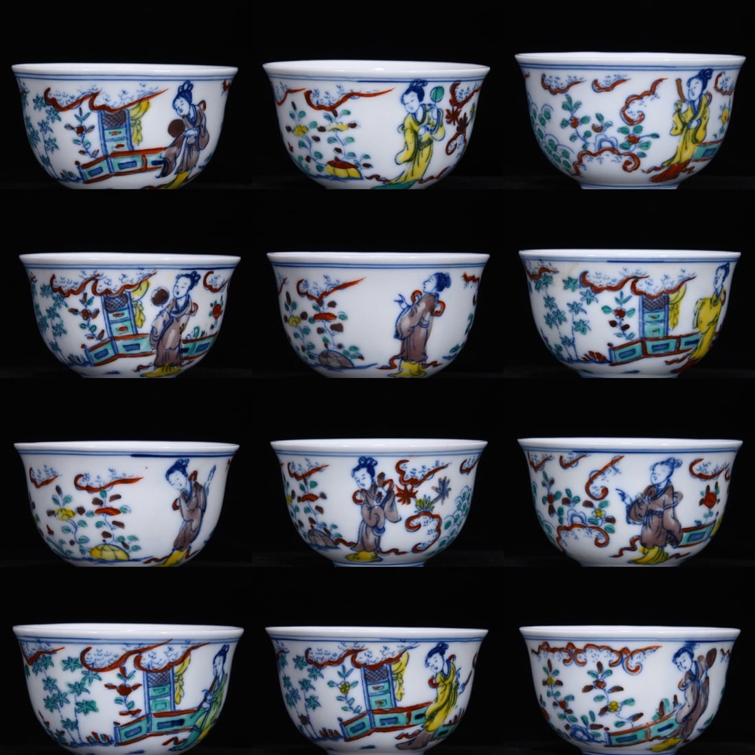 A Set of Fine Doucai Character and Story Pattern Cup (1 of 12)