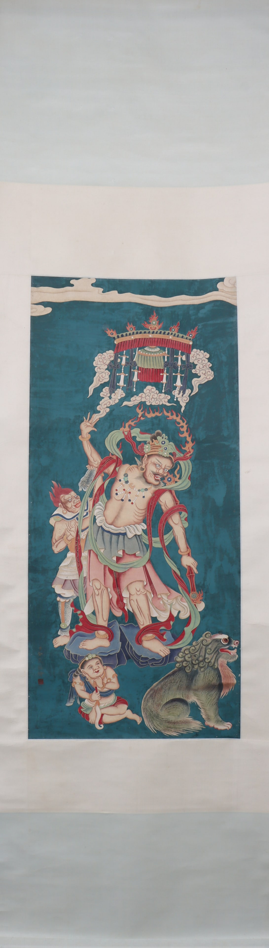 A Chinese Vertical Scroll Ink Painting of Character and Story on Paper (1 of 5)