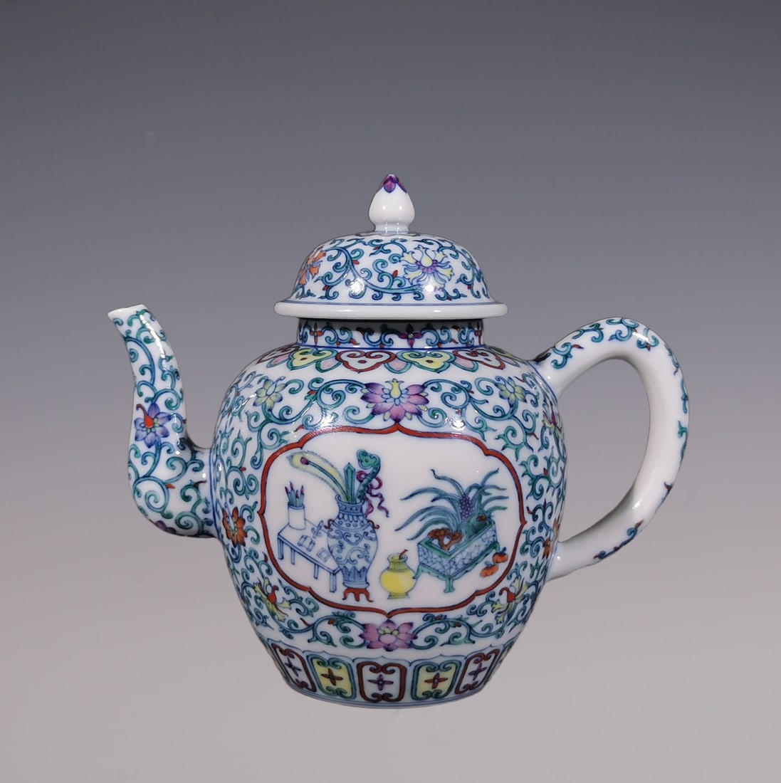 An Exquisite Doucai Blue and White Lotus Pattern Teapot (1 of 9)