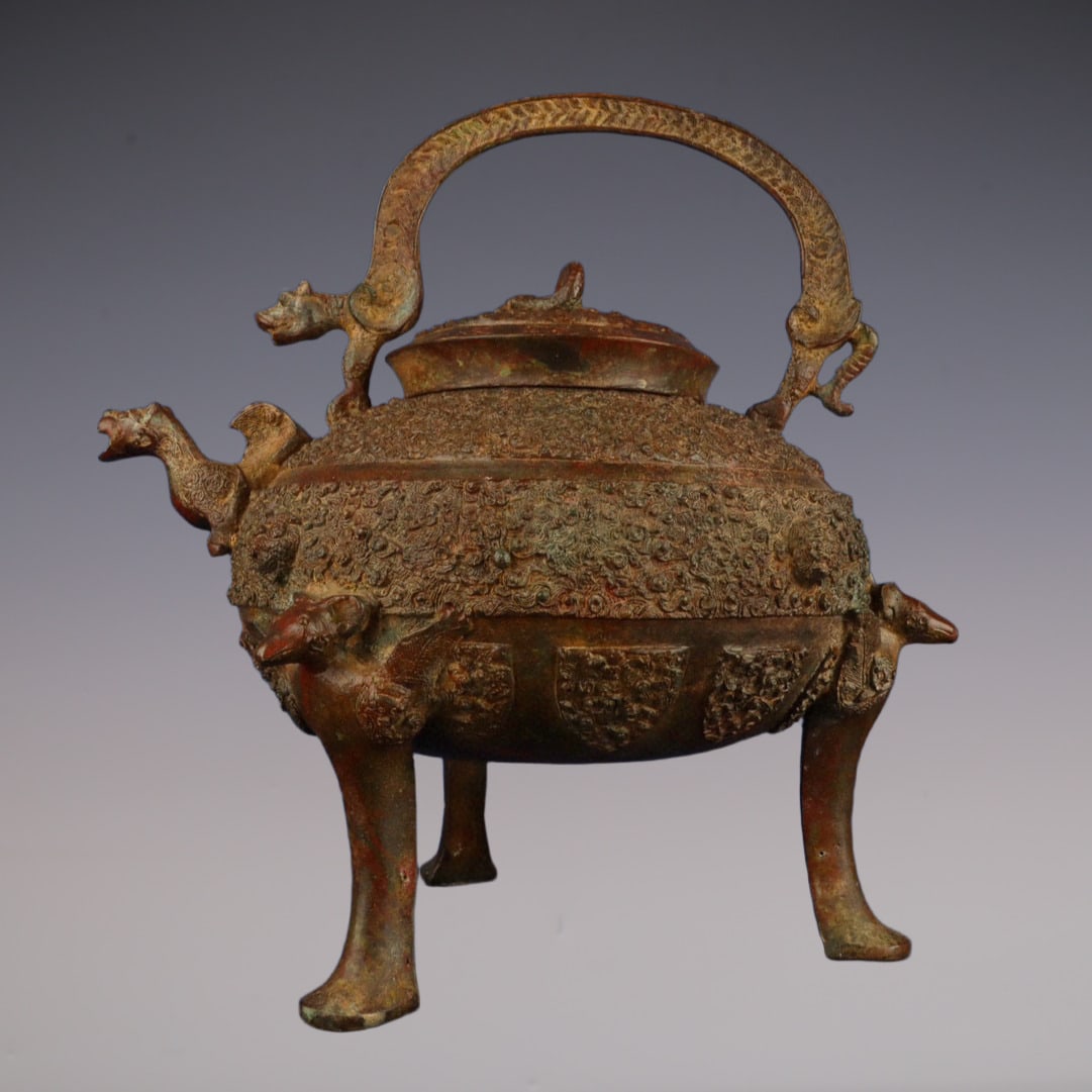 An Exquisite Bronze Tripod Ewer (1 of 9)