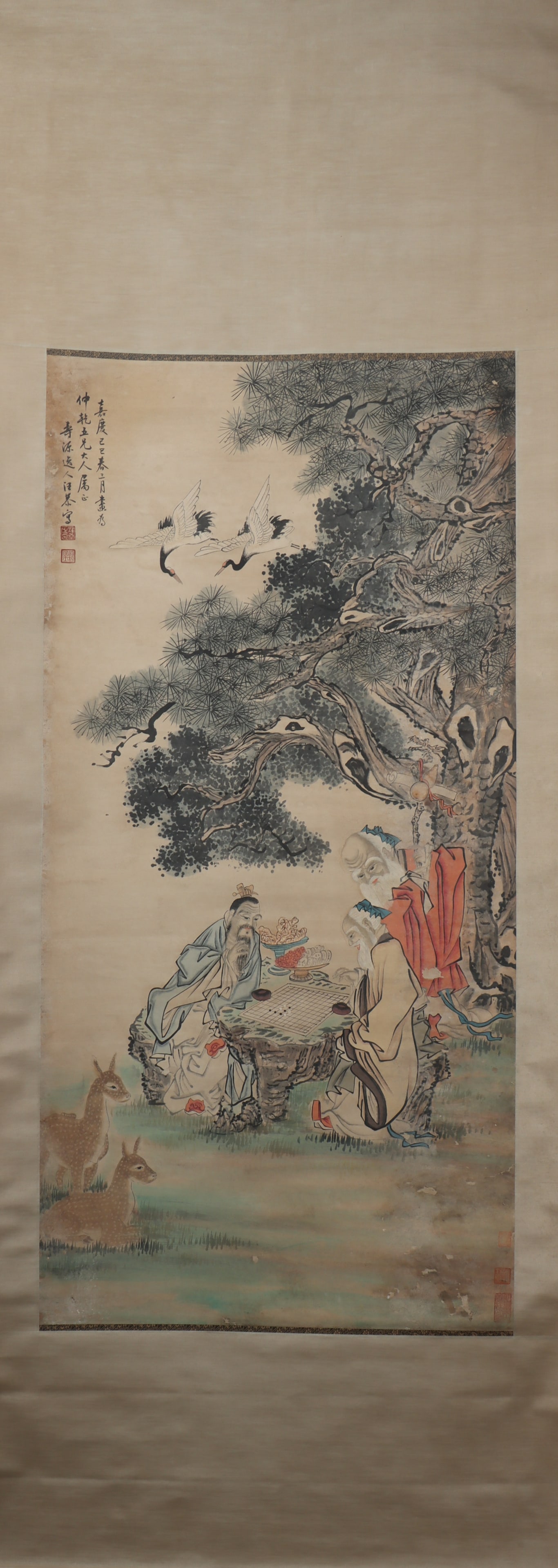 A Chinese Vertical Scroll Ink Painting of Character and Story on Paper (1 of 6)
