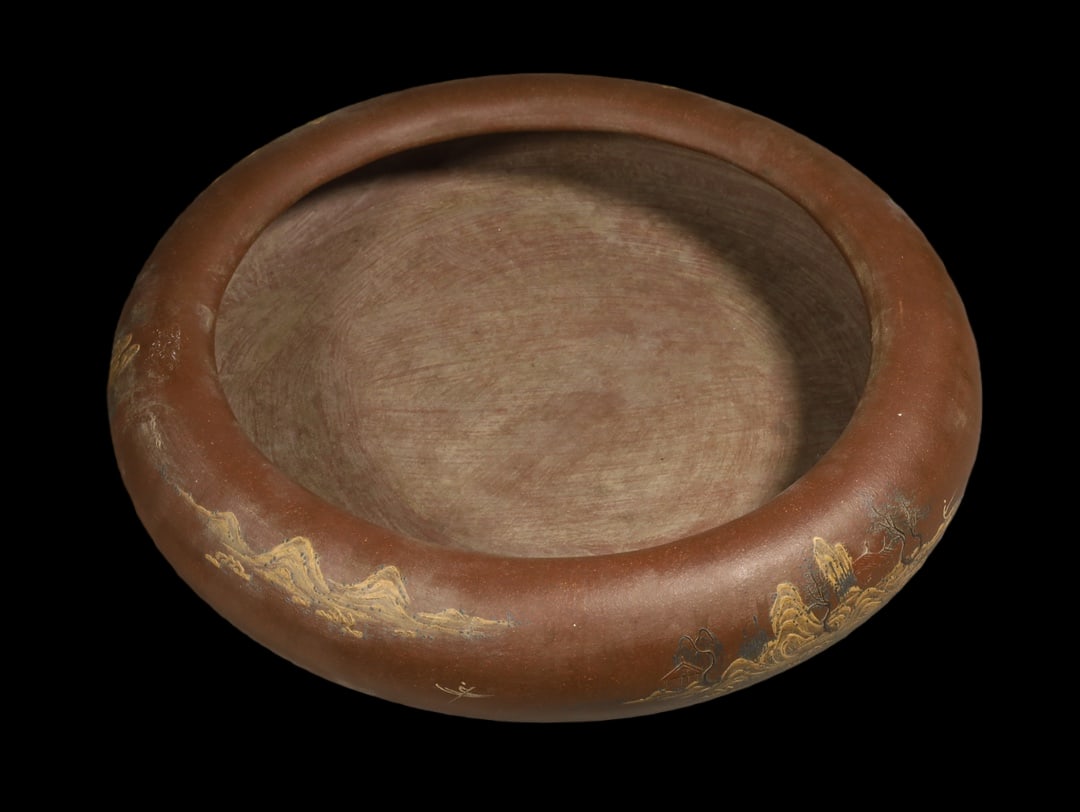 An Exquisite Purple Sands Landscape and Figure Pattern Water Pot (1 of 9)