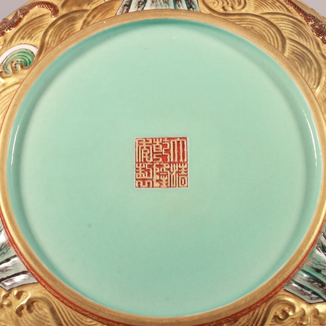 An Exquisite Enamel Seawater Pattern Dragon Pattern Box - 8