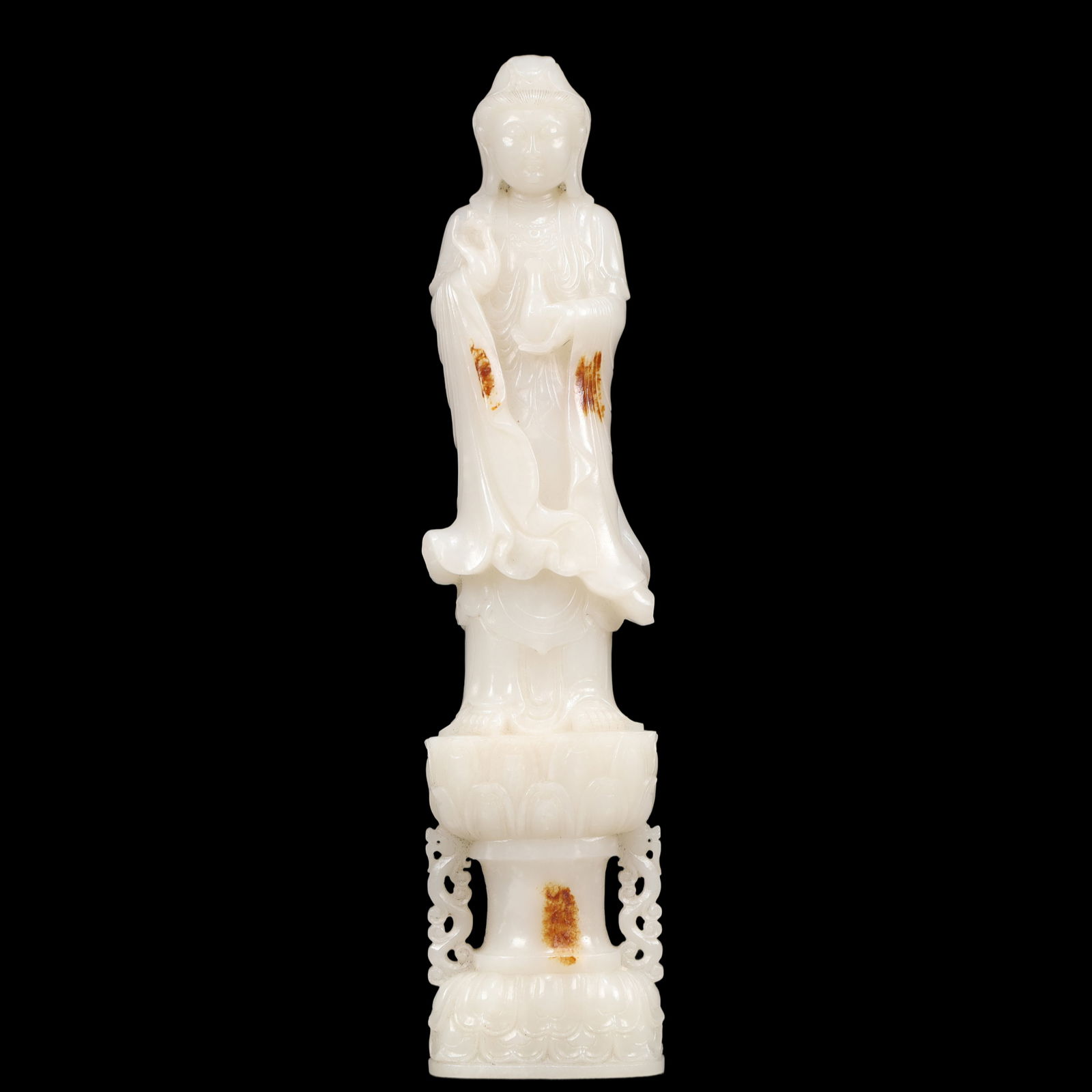 A Exquisite White Jade Statue of Avalokitesvara (1 of 9)