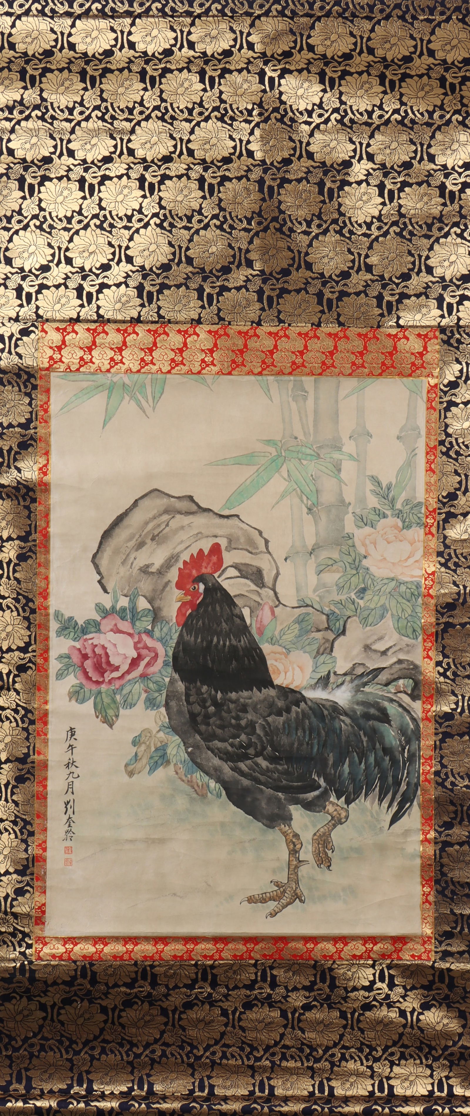 A Chinese Vertical Scroll Ink Painting of Flower and Bird on Paper (1 of 4)