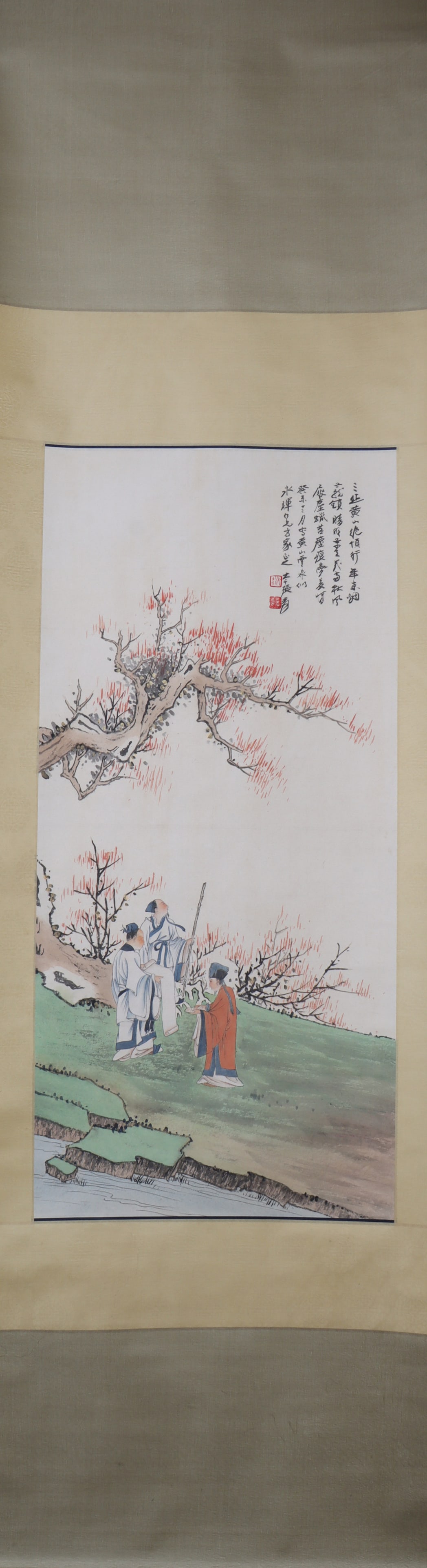 A Chinese Vertical Scroll Ink Painting of Figure on Paper (1 of 5)