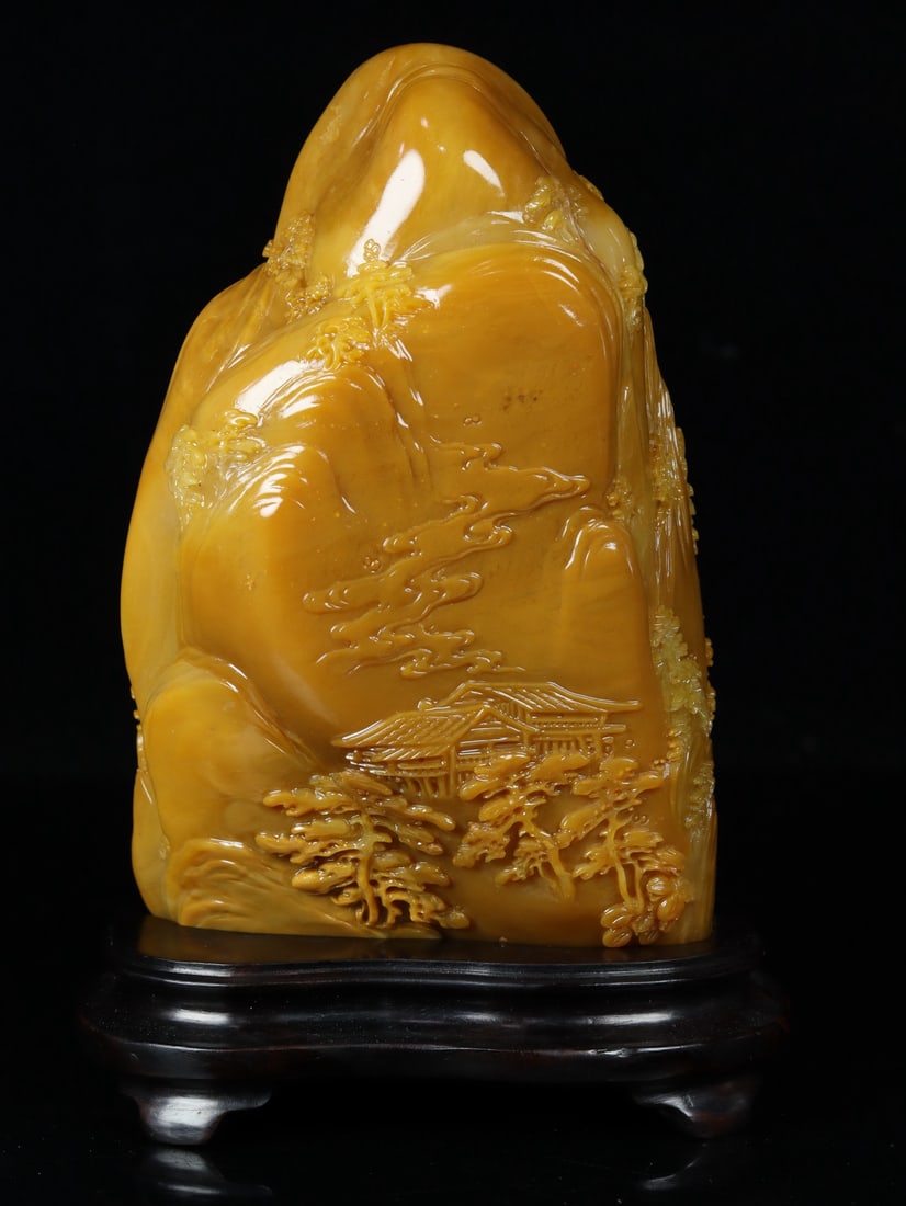 An Exquisite Shoushan Stone Landscape and Figure Pattern Ornament - 4