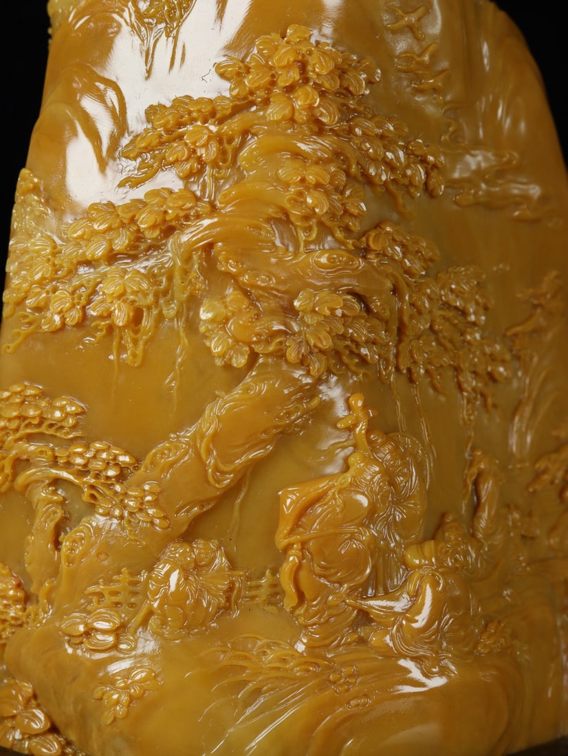 An Exquisite Shoushan Stone Landscape and Figure Pattern Ornament - 7