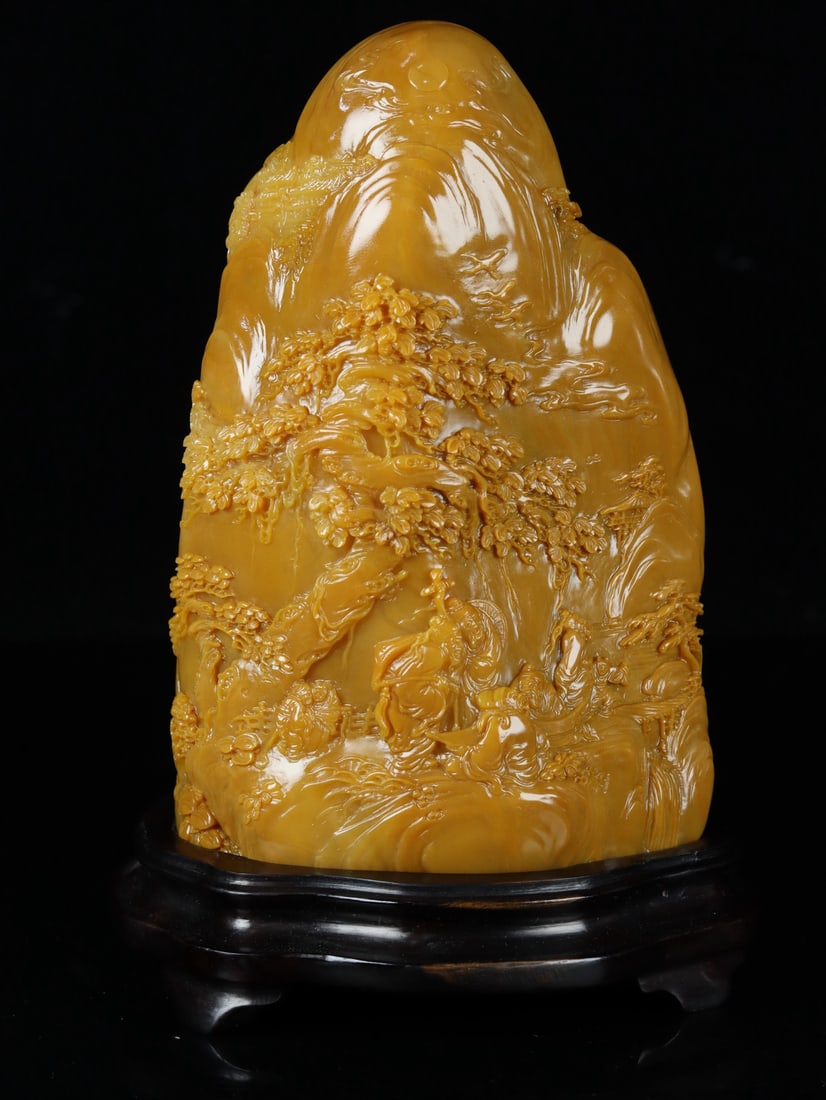 An Exquisite Shoushan Stone Landscape and Figure Pattern Ornament - 8