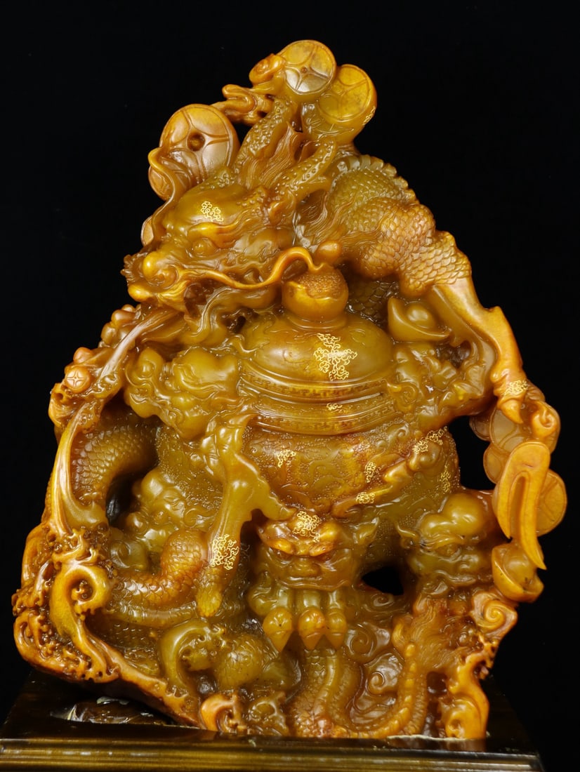An Exquisite Tianhuang Stone Dragon Pattern Ornament - 2