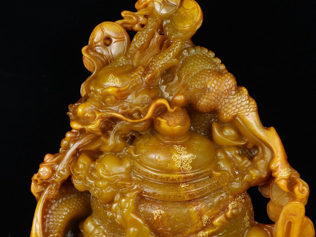 An Exquisite Tianhuang Stone Dragon Pattern Ornament - 3