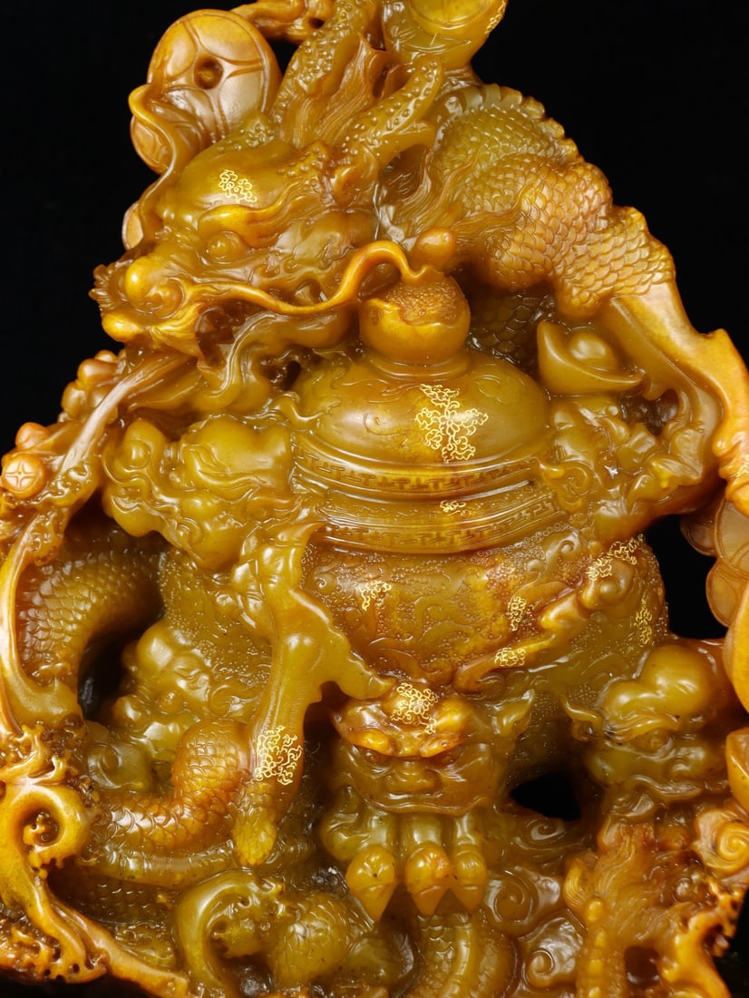 An Exquisite Tianhuang Stone Dragon Pattern Ornament - 8