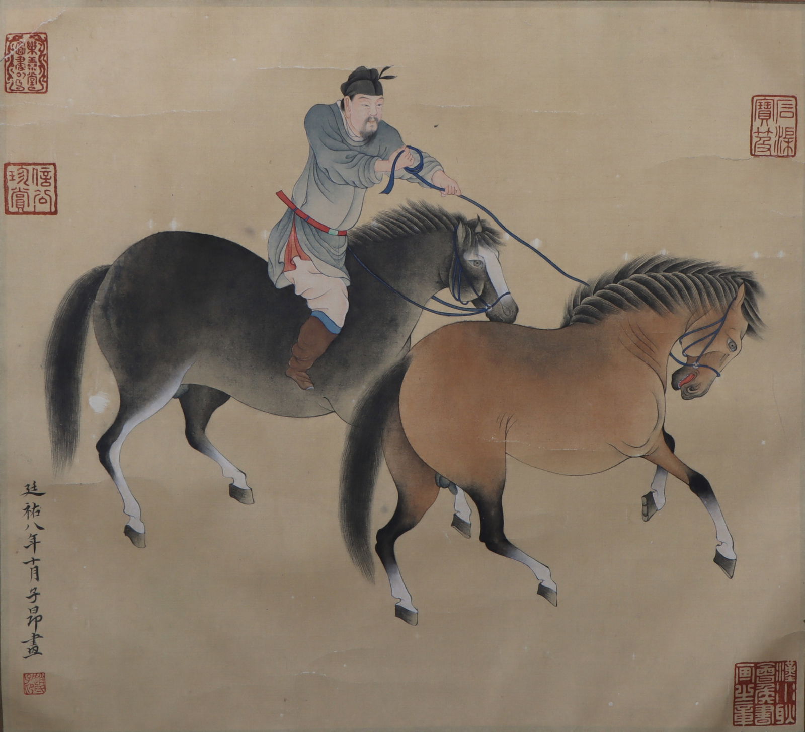 An Fabulous Chinese Ink Character and Story By Silk: An Fabulous Chinese Ink Character and Story By Silk Zhao ziang Size:37cmx33cm (The Dimensions Of All Batches Are Manually Measured.If You Need More Detailed Information, Please Contact Our