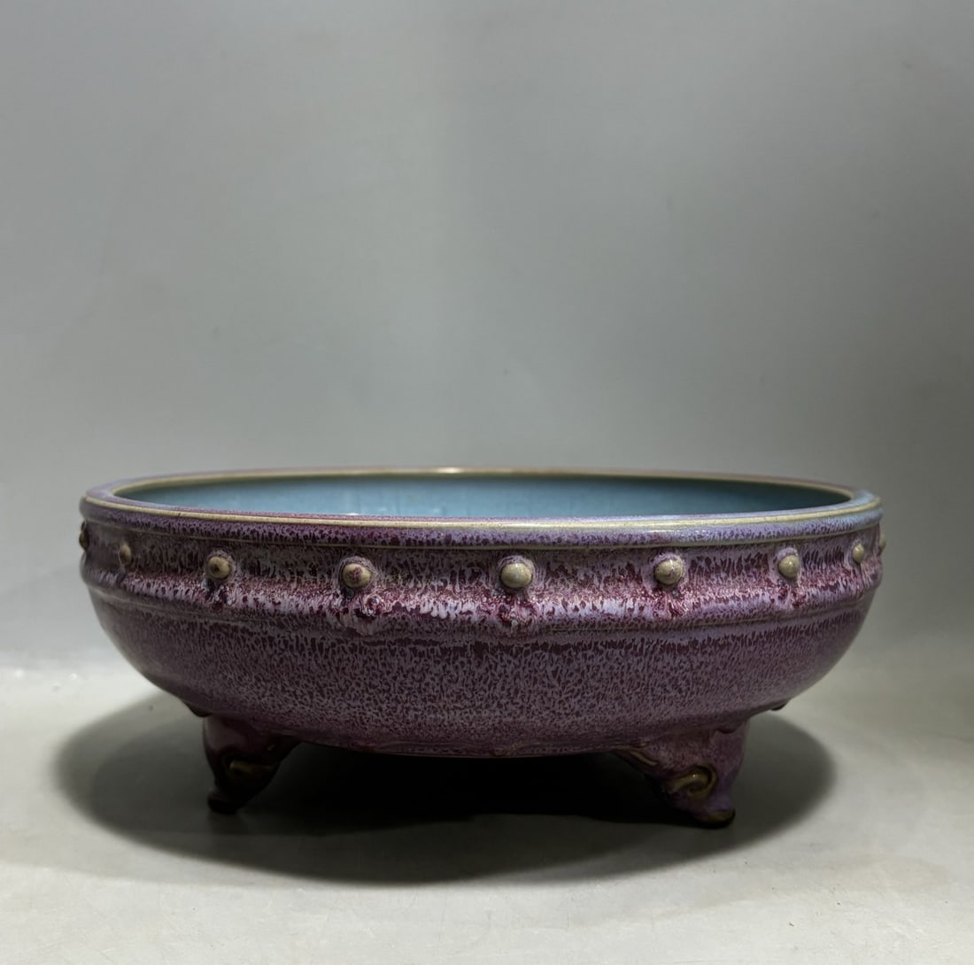 An Exquisite Jun yao Purple Glazed Tripod Brush Washer (1 of 7)