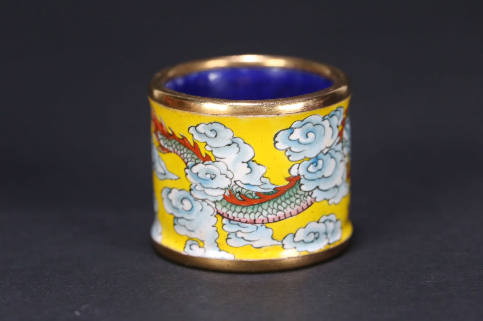An Exquisite Cloisonne Dragon Pattern Ring - 2