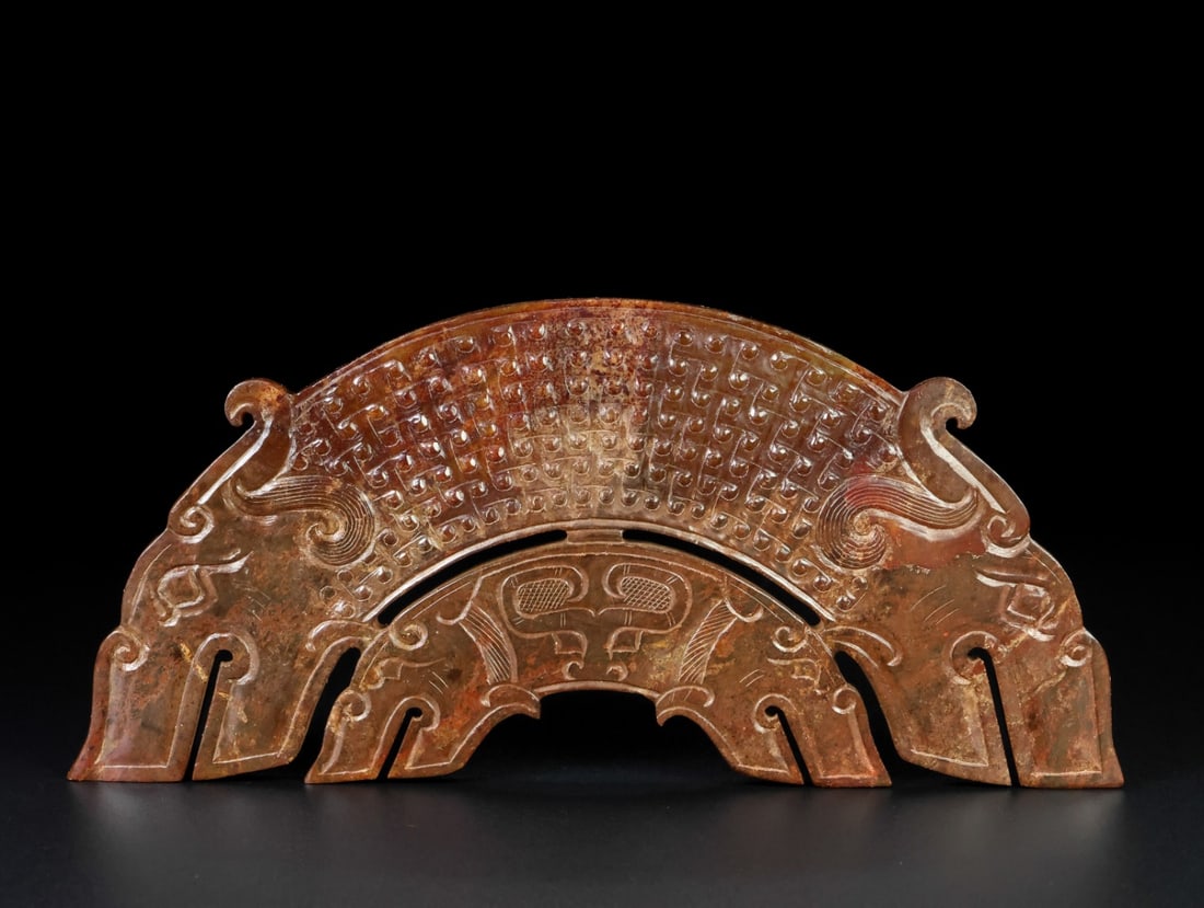 An Exquisite White Jade Beast-Face Pattern Ornament (1 of 9)