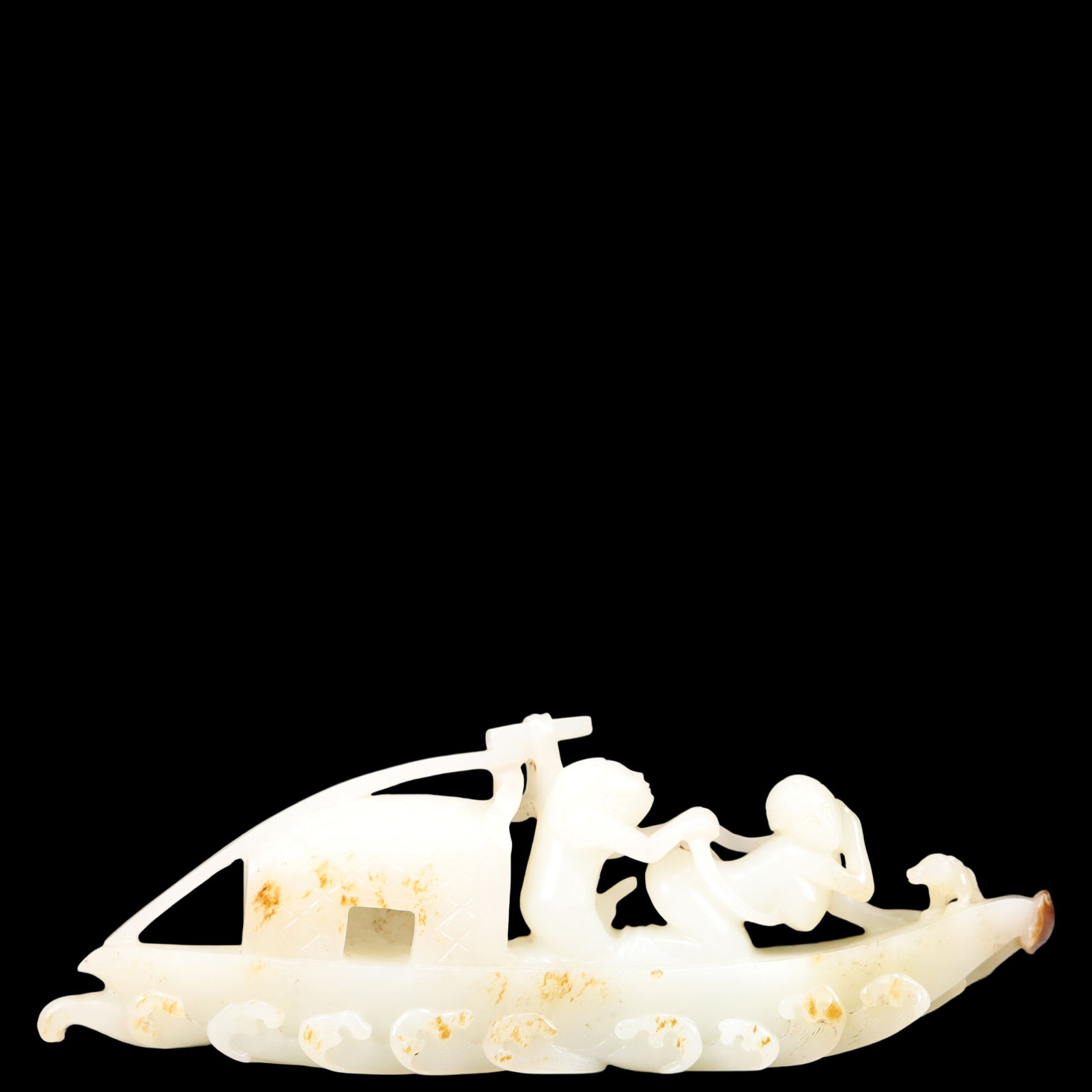 A Exquisite White Jade Boat Ornament (1 of 9)