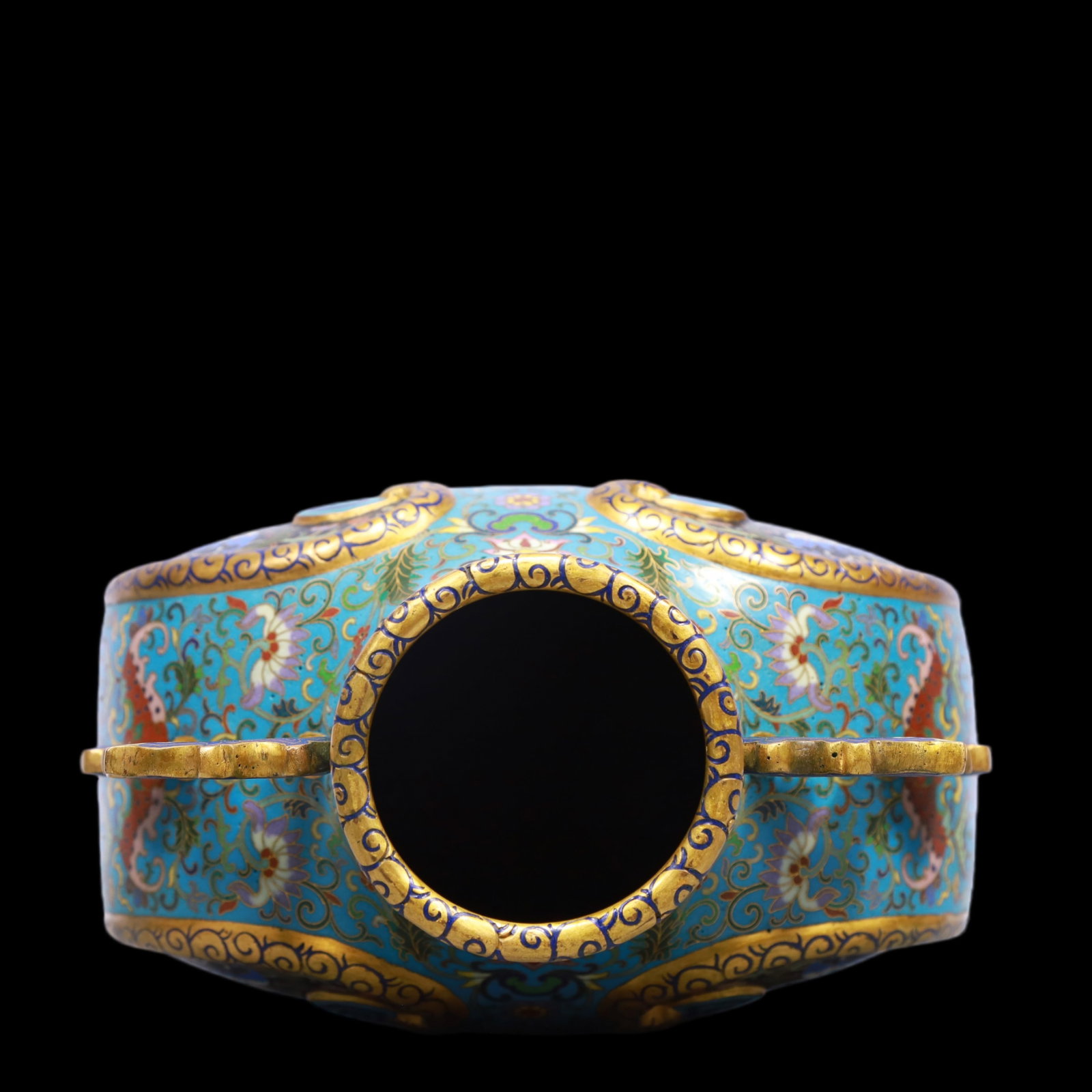 A Exquisite A pair of Cloisonne Lotus Pattern Dragon Pattern Bats and Peach Pattern Double-Ears Vase - 12