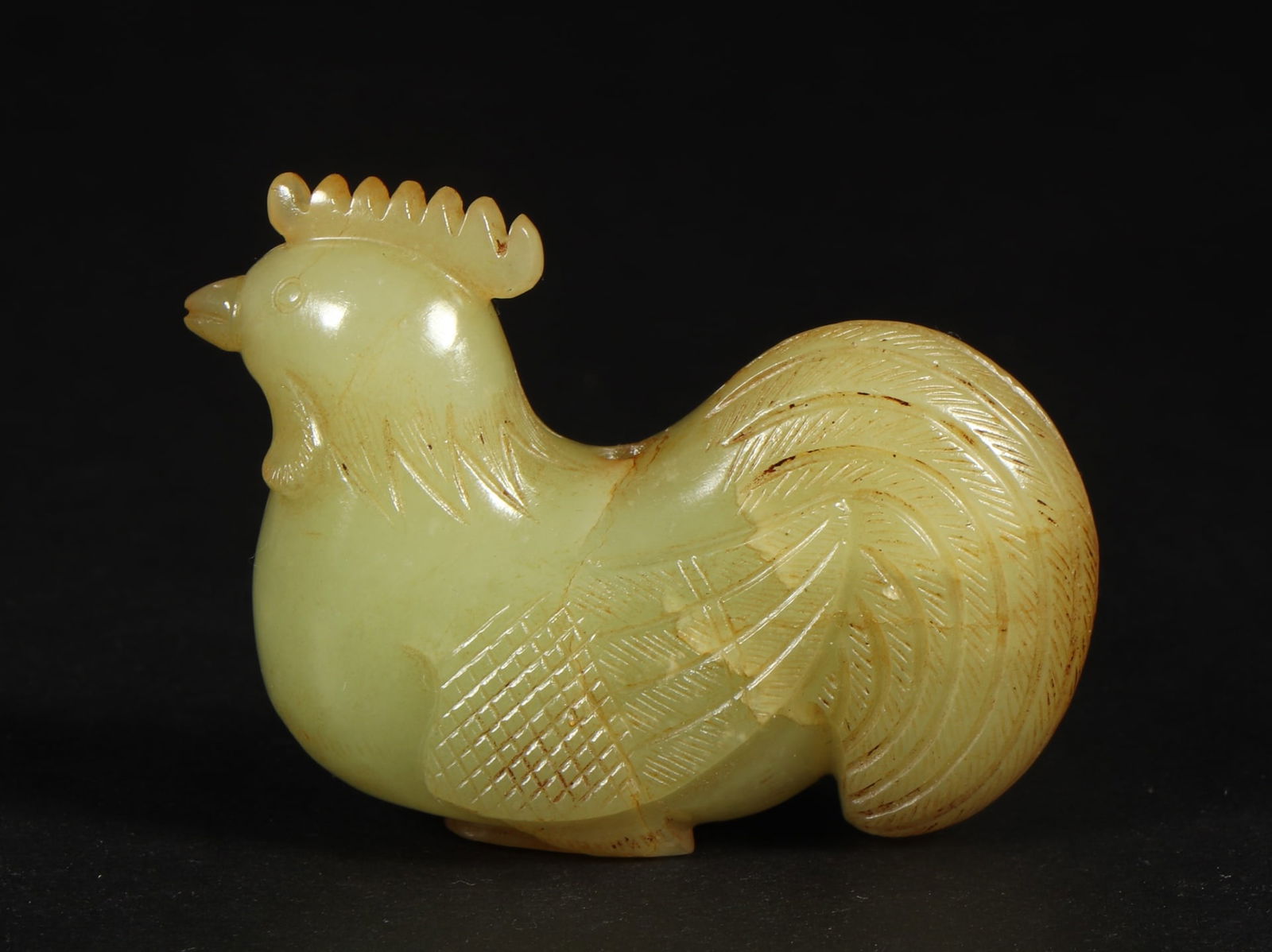 An Exquisite Yellow Jade Rooster Ornament (1 of 9)
